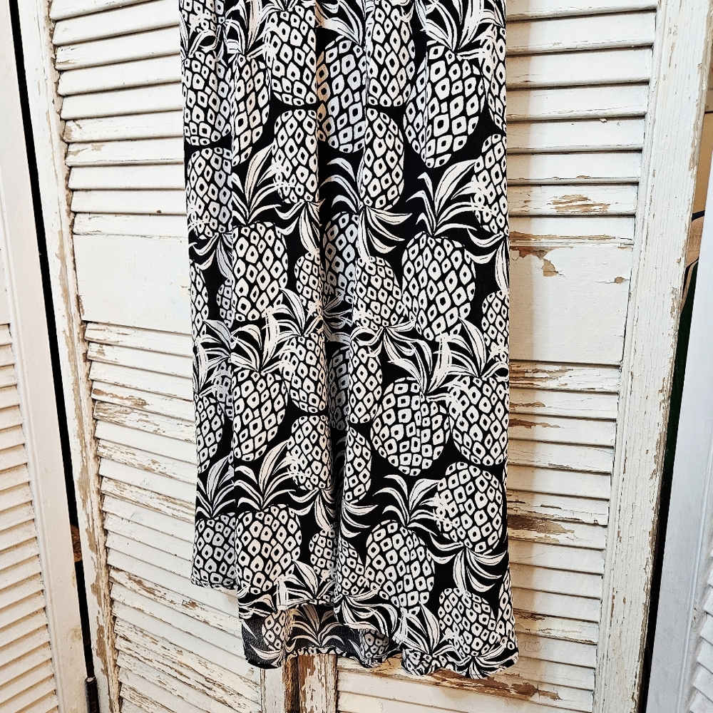 Reitmans Pineapple Print Open Back Midi Dress Medium - Picture 4 of 16